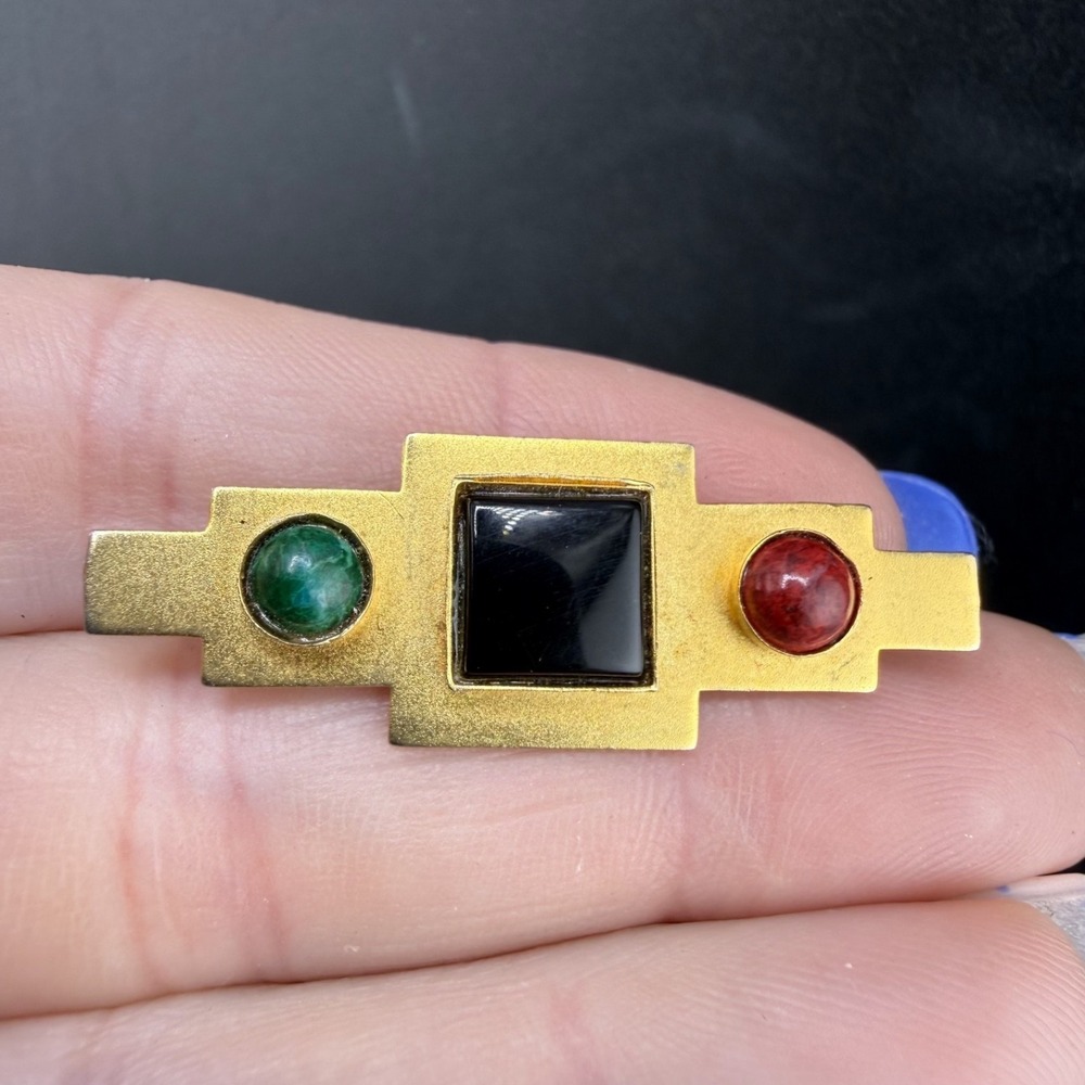 Vintage Gale Rothstein II Brooch Gold Tone Signed Abstract